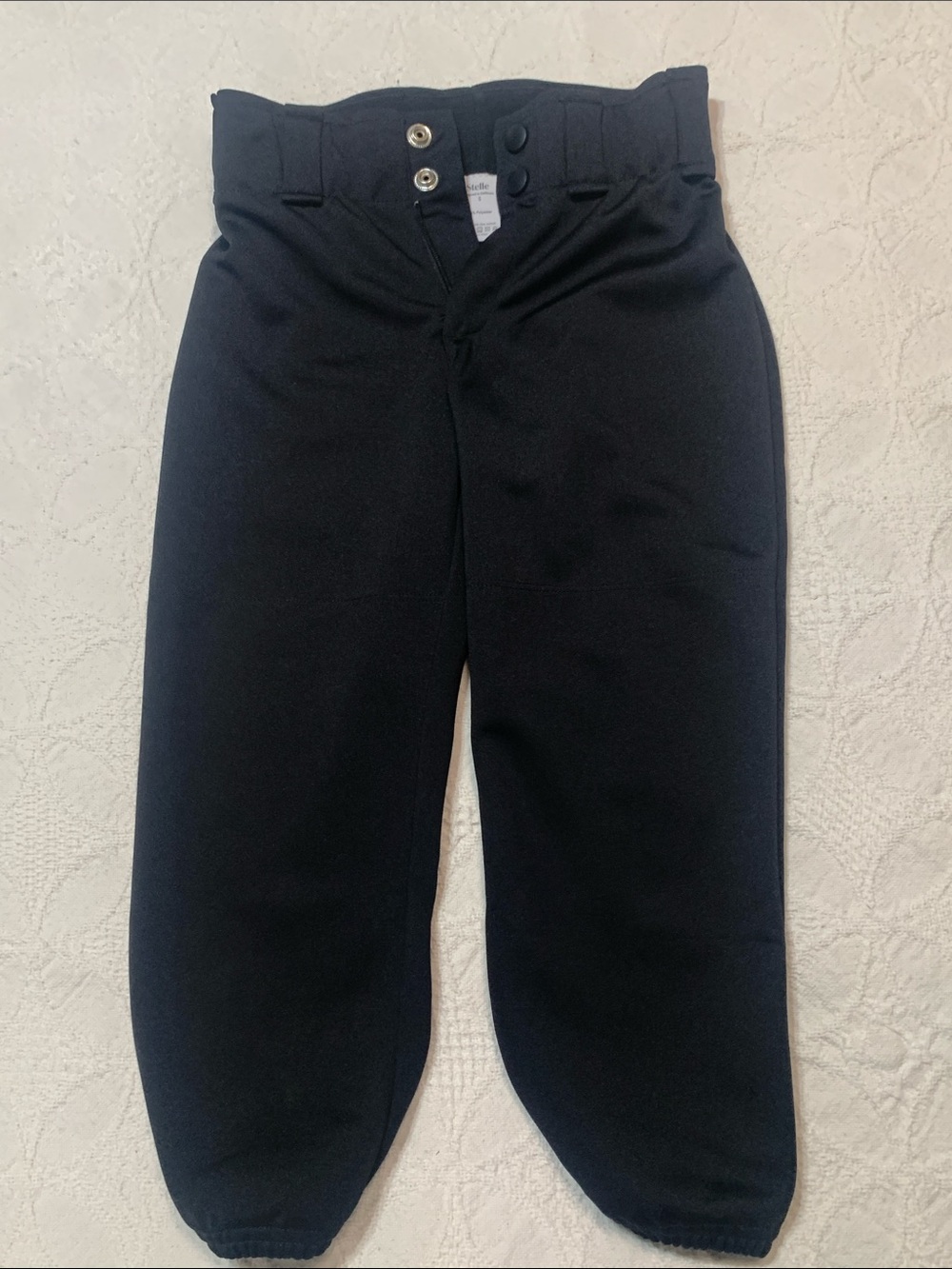 Stelle Black Youth Softball or Baseball closed Bottom Performance Pants